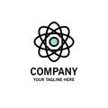 Atom, Biochemistry, Chemistry, Laboratory Business Logo Template. Flat Color