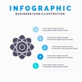 Atom, Biochemistry, Chemistry, Laboratory Solid Icon Infographics 5 Steps Presentation Background