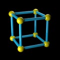 Atom on black. Royalty Free Stock Photo
