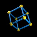 Atom on black. Royalty Free Stock Photo