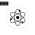 Atom black and white flat icon