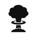 Atom bomb explosion vector icon