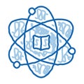 Atom Chemistry Study doodle icon hand drawn illustration
