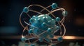 Atom close up background wallpaper for PowerPoint and presentations ai generated Royalty Free Stock Photo