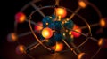 Atom close up background wallpaper for PowerPoint and presentations ai generated Royalty Free Stock Photo