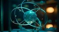 Atom close up background wallpaper for PowerPoint and presentations ai generated Royalty Free Stock Photo