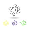 atom colored icons. Element of science illustration. Thin line illustration for website design and development, app development.