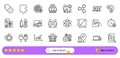 Atom core, Cogwheel and Seo idea line icons for web app. Pictogram icon. Line icons. Vector