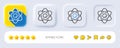 Atom core line icon. Nuclear power sign. Neumorphic buttons. Vector