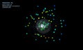 Atom of Dysprosium with Core and 66 Electrons on black