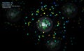 Atom of Dysprosium with detailed Core and its 66 Electrons with Atoms