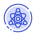 Atom, Educate, Education Blue Dotted Line Line Icon Royalty Free Stock Photo