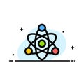 Atom, Educate, Education Business Flat Line Filled Icon Vector Banner Template