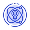 Atom, Education, Nuclear, Bulb Blue Dotted Line Line Icon Royalty Free Stock Photo