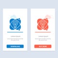 Atom, Education, Nuclear, Bulb Blue and Red Download and Buy Now web Widget Card Template