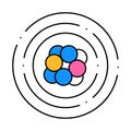 atom electron icon color illustration