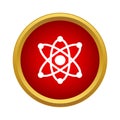 Atom with electrons icon, simple style Royalty Free Stock Photo