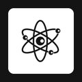 Atom with electrons icon, simple style Royalty Free Stock Photo