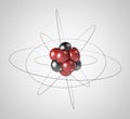 Atom. Elementary particle 3D. Nuclear physics Royalty Free Stock Photo