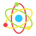 Atom flat icon, Education and physics