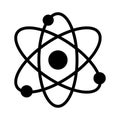 Atom glyph flat vector icon