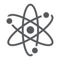 Atom glyph icon, school and education, physics