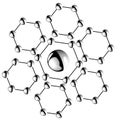 Atom hexahedron vector isolated illustration icon