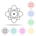 atom icon. Elements in multi colored icons for mobile concept and web apps. Icons for website design and development, app developm Royalty Free Stock Photo