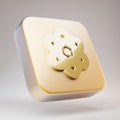 Atom icon. Golden Atom symbol on matte gold plate Royalty Free Stock Photo