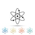 Atom icon isolated on white background. Symbol of science, education, nuclear physics, scientific research. Electrons Royalty Free Stock Photo