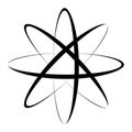 Atom icon. Modern abstract scientific symbol. Vector illustration isolated on background. Royalty Free Stock Photo