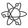 Atom icon with orbits the nucleus and electrons rotating illustration