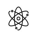 Black line icon for Atom, particle and molecule Royalty Free Stock Photo