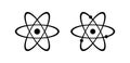 Atom icon. Symbol of scientists, science and technology.