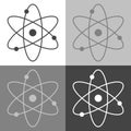 Atom icon. Vector atrom set on white-grey-black color Royalty Free Stock Photo
