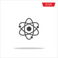 Atom icon vector isolated on white background.