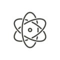 Atom icon vector. Line nuclear symbol.