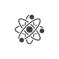 Atom icon vector, solid logo, pictogram isolated on white, pixel Royalty Free Stock Photo