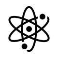 Atom glyph flat vector icon