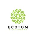 Atom Leaf logo, Nature Eco Leaves creative modern logos Design Vector