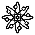 Atom line icon, physics science concept. Vector graphics. Orbits around atom structure sign on white background, style