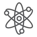 Atom line icon, school and education, physics sign