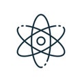 Atom Line Icon. Scientific Atom Symbol. Sign of Education and Science. Structure of Nucleus of Atom. Protons, Neutrons
