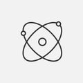 Atom linear style icon design. Chemistry molecular particle element symbol
