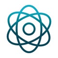 Atom molecule laboratory science and research gradient style icon