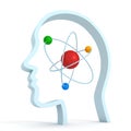 Atom molecule science symbol brain human head Royalty Free Stock Photo
