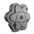 Atom Molecule Symbol - 3D Illustration - Isolated On White Background Royalty Free Stock Photo