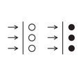 Atom move icon white background. Editable filled atom move icon from innovation. Trendy atom move icon for web.