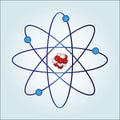 Atom with necleus and protons Royalty Free Stock Photo
