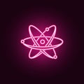 atom neon icon. Elements of Sciense set. Simple icon for websites, web design, mobile app, info graphics